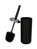 Wenko Bürstenbehälter BRASIL BLACK + WC-Bürste in Schwarz, (B) 10 x (H) 37 x (L) 10 cm
