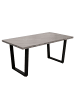 MCW Esszimmertisch O61 Industrial MDF Metall 160x90cm, Marmor-Optik grau