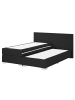 Beliani Doppelbett PRESIDENT in Schwarz/Silber - (W) 170 x (H) 90 x (L) 210 cm