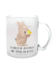 Mr. & Mrs. Panda Trinkglas Hase Küken mit Spruch in Transparent