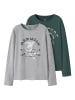 name it 2er-Pack Oberteil mit langen Ärmeln in Grey Melange
