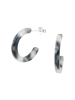Alexander York Creolen schwarz/weiß in 925 Sterling Silber, 2-tlg. in silber