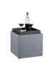 relaxdays Sitzhocker in Dunkelgrau - (B)40,5 x (H)42x (T)40,5 cm