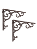 relaxdays 6 x Regalwinkel "Barocke Ornamente" in Braun