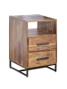 KADIMA DESIGN Nachttisch Massivholz / Metall 40x35x66 cm Nachtschrank