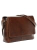 SID & VAIN Leder-Messenger Laptoptasche Leder Umhängetasche Unisex SPENCER in braun