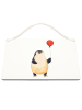 Mr. & Mrs. Panda Deko Schild Pinguin Luftballon ohne Spruch in Weiß