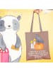 Mr. & Mrs. Panda canvas tasche Herbstvorfreude mit Spruch in Braun Pastell