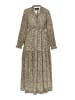 faina Damen Maxikleid Mit Leoprint in Hellbeige Mehrfarbig