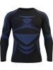 normani 2 x Thermooberteil Langarm Shirt Skiunterwäsche für Herren in Schwarz/Blau