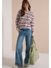 Cecil Langarm Pullover mit Kapuze und Streifen in Light Grey Melange