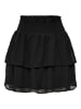 ONLY Mini Volant Rock Chiffon Rüschen Skirt mit Stretch Bund ONLANN in Schwarz