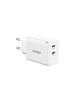 Wisam® Choetech, GaN, 2x USB-C, PD65W Netzwerkladegerät (weiß)