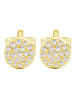 Adeliás Damen Ohrringe – Ohrstecker aus 925 Silber mit Zirkonia in gold