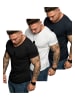 Amaci&Sons 3er-Pack T-Shirts 3. BELLEVUE in (Navyblau + Weiß + Schwarz)