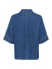 CULTURE Kurzarm-Bluse CUpin Relaxed fit in Dark Blue Wash