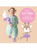 Schlummersack Schlafsack mit Füßen und umklappbaren Bündchen, 2.5 TOG in Mint-Lila