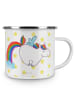 Mr. & Mrs. Panda Camping Emaille Tasse Einhorn Pegasus ohne Spruch in Weiß