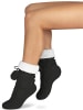 normani Strick-Hausschuhe mit Bommeln und ABS in Schwarz