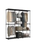 relaxdays Garderobe in Schwarz - (B)182 x (H)182 x (T)43 cm