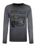 King Kerosin King Kerosin Longsleeve mit Retro-Print und Oilwash-Effekt Velden Village 2020 in anthrazit