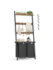 VASAGLE Wäschekorb Brenta in Braun-Schwarz - (B)33 x (H)177 x (T)73 cm