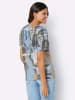 Sieh an! Rundhals-Shirt in ecru-bleu-bedruckt