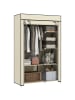 HOMCOM Stoffschrank-103L x 43B x 162,5H cm-Cremeweiß