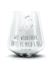 Mr. & Mrs. Panda Whiskyglas Fuchs Blumen mit Spruch in Transparent