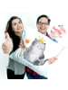 Mr. & Mrs. Panda Kissen 40x40 Katze König ohne Spruch in Weiß