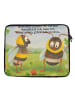 Mr. & Mrs. Panda Laptop Tasche Hummeln Kleeblatt Design mit Spruch in Weiß