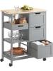 SoBuy Küchenwagen in Hellgrau - (B)67 x (H)84,5 x (T)37cm