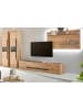 Furn.Design Wohnwand in Eiche, grau, Wohnkombination Set 4-teilig mit XL-TV-Schrank 400 cm