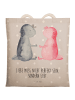 Mr. & Mrs. Panda Einkaufstasche Axolotl Liebe mit Spruch in Grau Pastell
