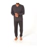 NORMANN Langarm Schlafanzug Pyjama Bündchen - 86198 in anthrazit