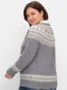 sheego by Joe Browns Jacquard-Pullover in grau meliert