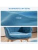 HOMCOM Ohrensessel mit Hocker in Blau 72L x 80B x 101H cm
