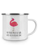 Mr. & Mrs. Panda Becher Emaille Flamingo Stolz mit Spruch in Weiß