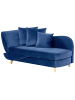 Beliani Chaiselongue MERI in Blau/Braun - (W) 155 x (H) 76 x (L) 69 cm