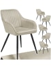 tectake Polstersessel gepolstert, in Samtoptik, gesteppt, 58 x 62 x 82 cm