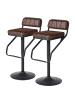 home24 home24 Barstuhl (2er Set) - Braun - Microfaser & Metall - 42.0 x 80.0 x 50.0 cm in Braun