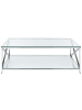 Beliani Couchtisch AUDET in Silber/Transparent - (W) 120 x (H) 40 x (L) 60 cm