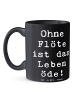 Mr. & Mrs. Panda Trinkbecher Spruch Flöte Leben mit Spruch in Schwarz