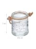 relaxdays 12 x Windlicht in Transparent/ Natur - (H)7 x Ø 6 cm