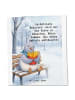 Mr. & Mrs. Panda Tote Bag Taube Winter Pommes Design mit Spruch in Weiß
