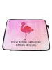 Mr. & Mrs. Panda Laptop Hülle Flamingo Classic mit Spruch in Aquarell Pink