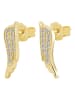 Adeliás Damen Ohrringe – Ohrstecker Flügel aus 925 Silber in gold