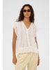 Soaked in Luxury Kurzarm-Bluse SLRuna Gerade Passform in Broken White