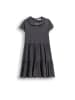 Coccodrillo Geripptes Kleid mit kurzen Ärmeln in schwarzgrau