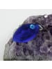 Gallay Brosche Anstecknadel 35x20x11mm Maus blau-transparent glänzend mit hellblauem Auge Kunststoff in blau